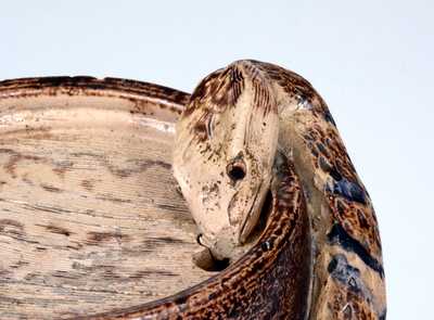 Extremely Rare and Important Stoneware Snake Temperance Keg 