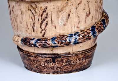 Extremely Rare and Important Stoneware Snake Temperance Keg 