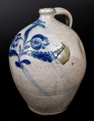 Extremely Rare G. LENT / LANSINGBURGH, NY Incised Ovoid Stoneware Jug