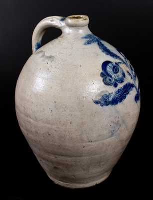 Extremely Rare G. LENT / LANSINGBURGH, NY Incised Ovoid Stoneware Jug