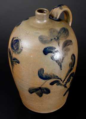 Exceptional JOHN BELL / WAYNESBORO Stoneware Jug with Elaborate Floral Decoration