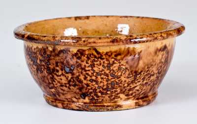 Rare JOHN BELL / WAYNESBORO Small Redware Bowl w/ Sponged Manganese Decoration