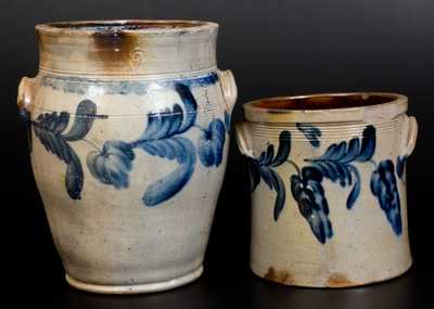 Two Pieces of Cobalt-Decorated Stoneware, attributed to the Remmey Pottery, Philadelphia, PA