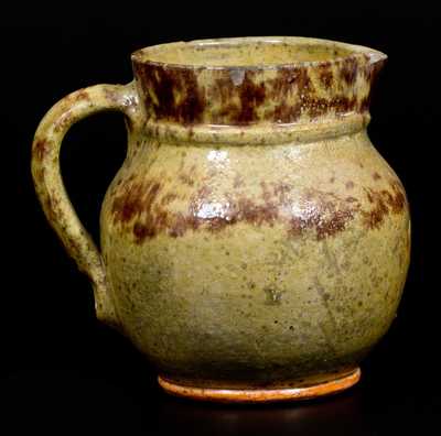 Glazed Redware Pitcher, American, early to mid 19th century