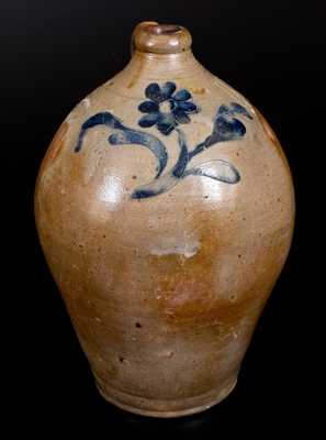 Important John Remmey II, Manhattan, NY, circa 1785 Stoneware Jug, Inscribed 