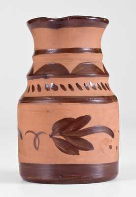 Fine Small-Sized Tanware Pitcher, New Geneva or Greensboro, PA origin, circa 1885