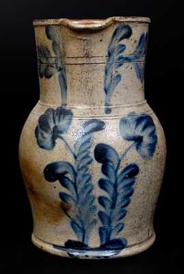 1 Gal. Stoneware Pitcher with Floral Decoration att. Richard Remmey, Philadelphia