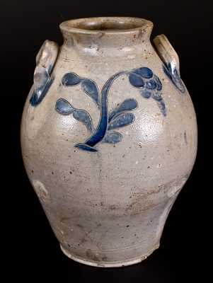 2 Gal. Ovoid Stoneware Jar with Incised Floral Decoration