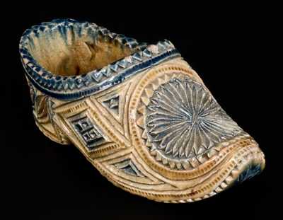 Elaborate Antique Stoneware Shoe