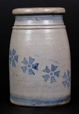 Stoneware Canning Jar w/ Stenciled Cobalt Decoration, Greensboro, PA, circa 1875