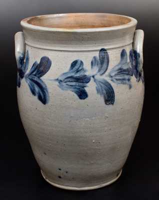 3 Gal. Stoneware Jar with Floral Decoration att. Henry Remmey, Philadelphia, circa 1840