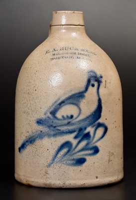 BOSTON, MASS Advertising Jug with Bird Decoration