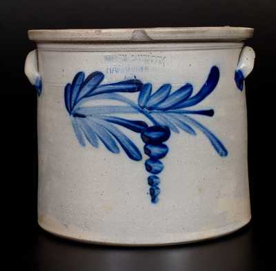 3 Gal. COWDEN & WILCOX / HARRISBURG, PA Stoneware Crock w/ Floral Decoration