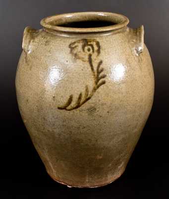 Very Fine 6 Gal. Early Edgefield, SC Stoneware Jar with Slip 