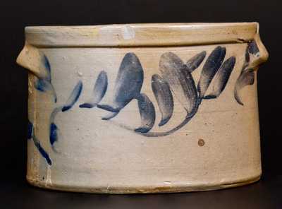 Scarce 1 Gal. J. SWANK & CO. / JOHNSTOWN, PA Stoneware Butter Crock with Floral Decoration