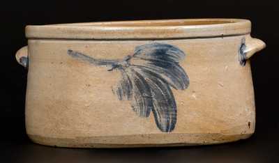 Baltimore Stoneware Butter Crock w/ Leaf Decoration