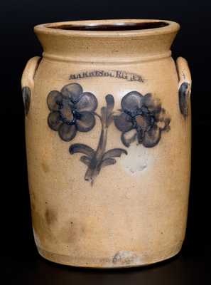 1 Gal. HARRISBURG, PA Stoneware Jar with Cobalt Floral Decoration