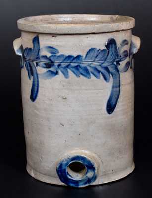 Baltimore, MD Stoneware Water Cooler w/ Cobalt Floral Decoration, c1840