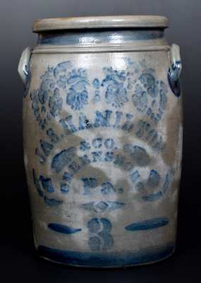 3 Gal. JAS. HAMILTON & CO. / GREENSBORO, Pa Stoneware Jar with Stenciled Design