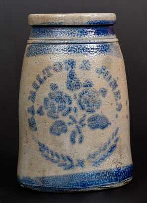 HAMILTON & JONES Stoneware Canning Jar with Stenciled Floral Decoration