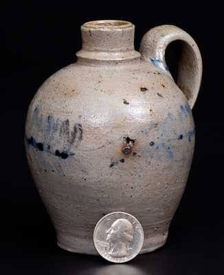 Rare Miniature Baltimore Stoneware Jug w/ Cobalt Decoration, c1850