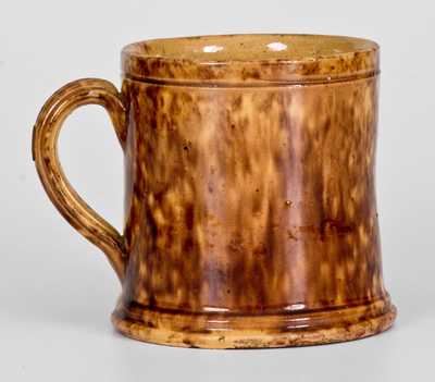 JOHN BELL, Waynesboro, PA, Redware Mug with Rockingham Glaze