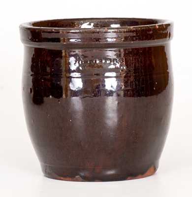 Small JOHN BELL / WAYNESBORO Redware Jar with Manganese Glaze