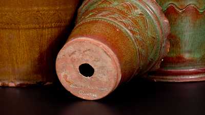 Lot of Three: GLEAVES / COLONIAL ART POTTERY Redware Flowerpots