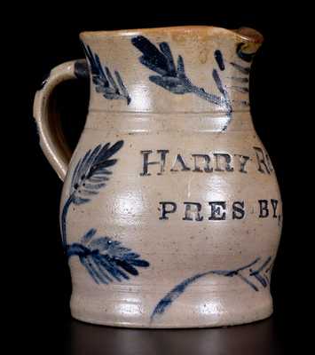 Important Charles Decker (Tennessee) Stoneware Pitcher for Henry Harrison 