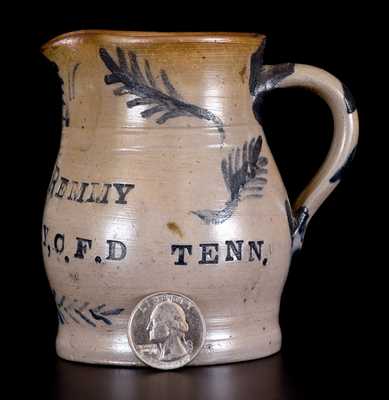 Important Charles Decker (Tennessee) Stoneware Pitcher for Henry Harrison 