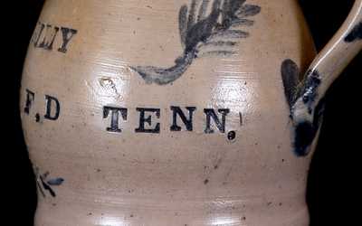 Important Charles Decker (Tennessee) Stoneware Pitcher for Henry Harrison 