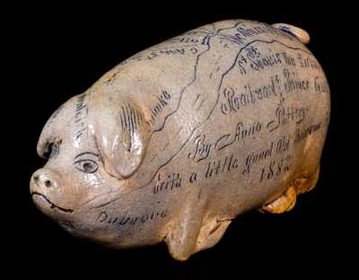 Fine Anna Pottery 1882 Pig Bottle