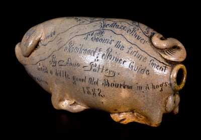 Fine Anna Pottery 1882 Pig Bottle
