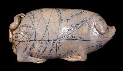 Fine Anna Pottery 1882 Pig Bottle