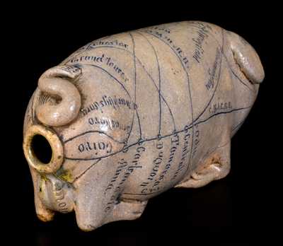 Fine Anna Pottery 1882 Pig Bottle