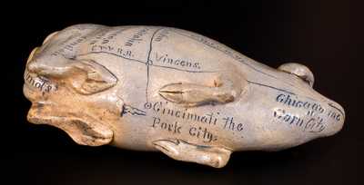 Fine Anna Pottery 1882 Pig Bottle