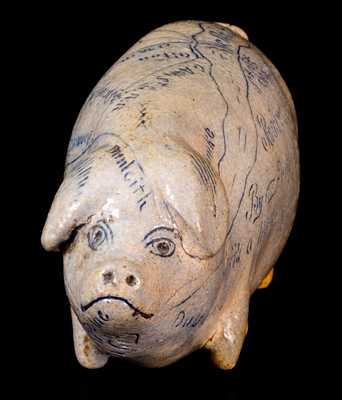 Fine Anna Pottery 1882 Pig Bottle
