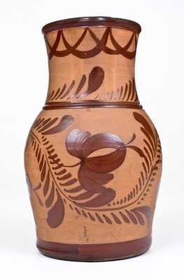 Exceptional Tanware Pitcher with Elaborate Albany Slip Date,