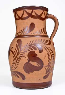 Exceptional Tanware Pitcher with Elaborate Albany Slip Date,