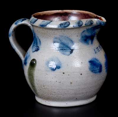 Very Fine Miniature Decorated Stoneware Pitcher Impressed J. H. PATTON