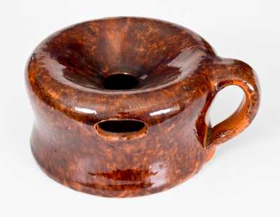 Rare JOHN W. BELL / WAYNESBORO, PA Small Redware Handled Spittoon