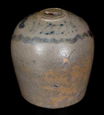 Rare Stoneware Bank Inscribed in Cobalt "WILLIA", probably R.T. Williams, New Geneva, PA
