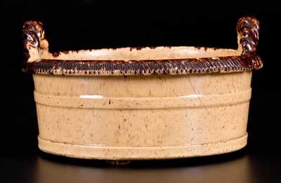 Outstanding Glazed JOHN BELL (Waynesboro, PA) Redware Butter Tub