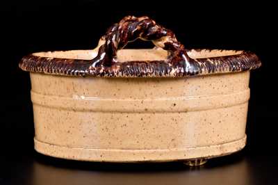 Outstanding Glazed JOHN BELL (Waynesboro, PA) Redware Butter Tub