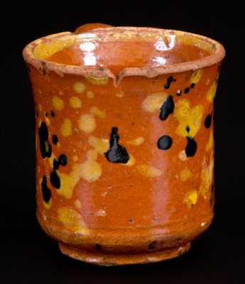 Small-Sized Slip-Decorated Redware Mug, possibly Solomon Loy, Alamance County, NC