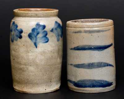 Two Cobalt-Decorated Stoneware Jars, Pennsylvania origin, circa 1875