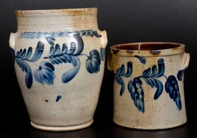 Two Pieces of Cobalt-Decorated Stoneware, attributed to the Remmey Pottery, Philadelphia, PA