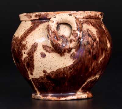 Very Rare Redware Sugar Bowl Inscribed "Bacher," Anthony Baecher, Winchester, VA, circa 1880