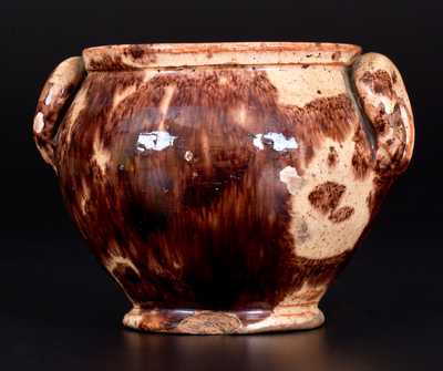 Very Rare Redware Sugar Bowl Inscribed "Bacher," Anthony Baecher, Winchester, VA, circa 1880