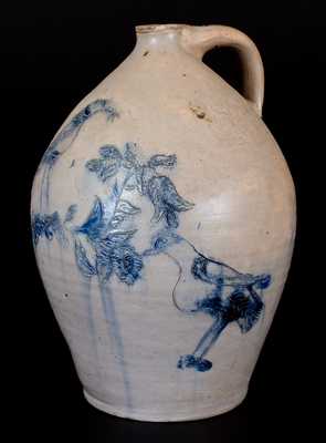 Rare Double Incised Bird Jug, New York State or New England, circa 1825